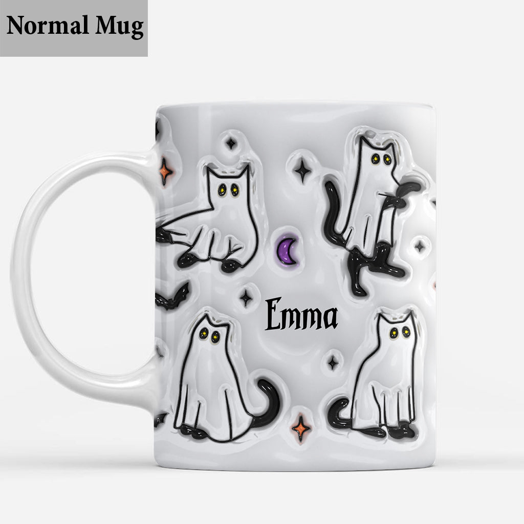 Halloween Ghost Cats - Personalized Black Cat Mug