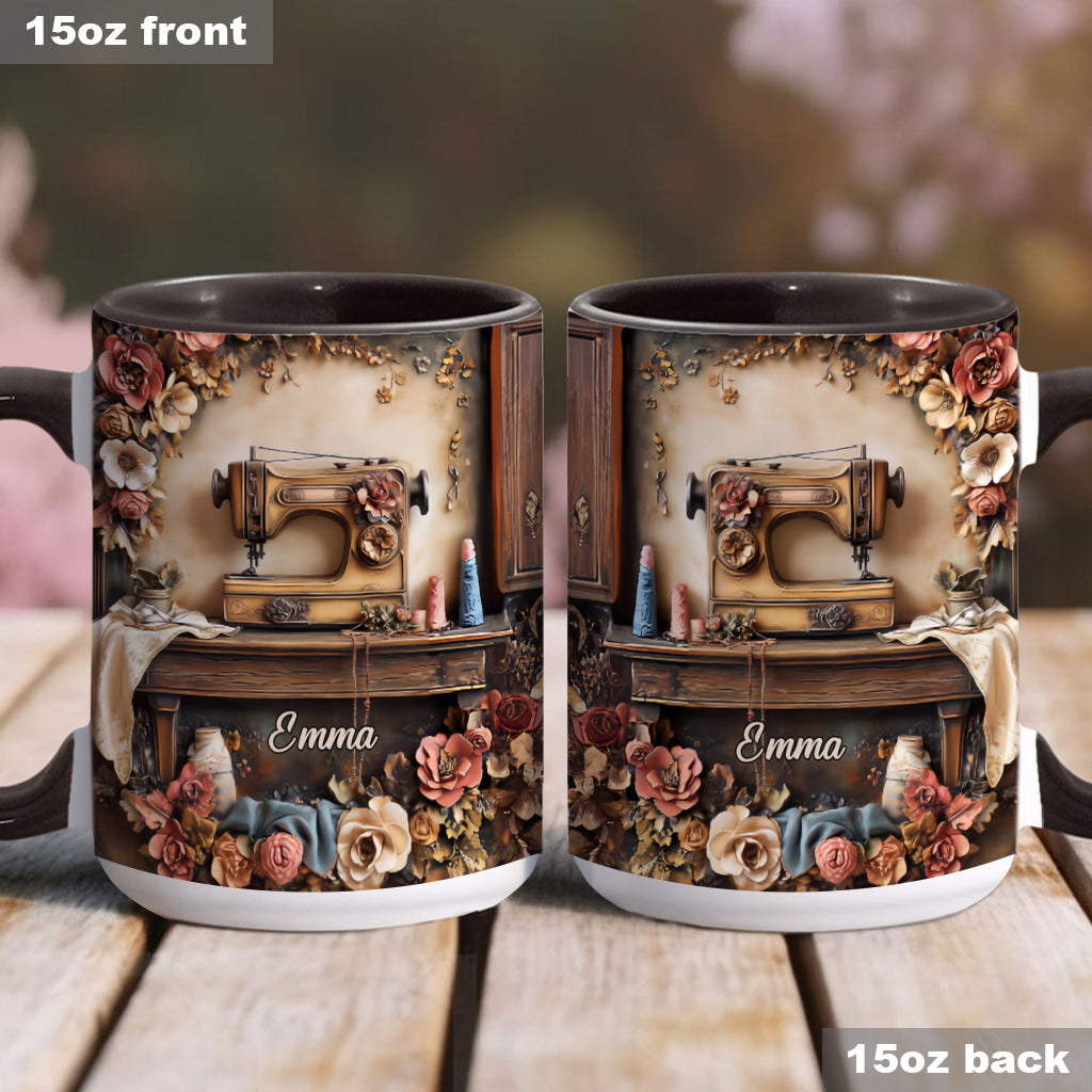 Beautiful Sewing Machine - Personalized Sewing Accent Mug