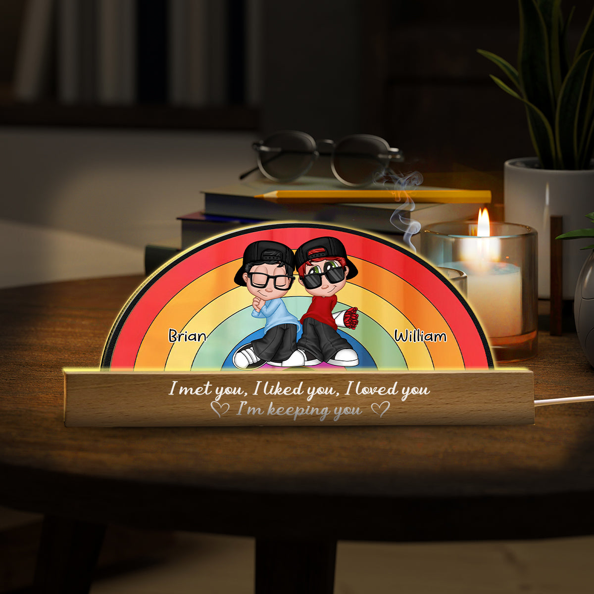 I Liked You & Love You - Personalized LGBT Support Custom LED Night Light