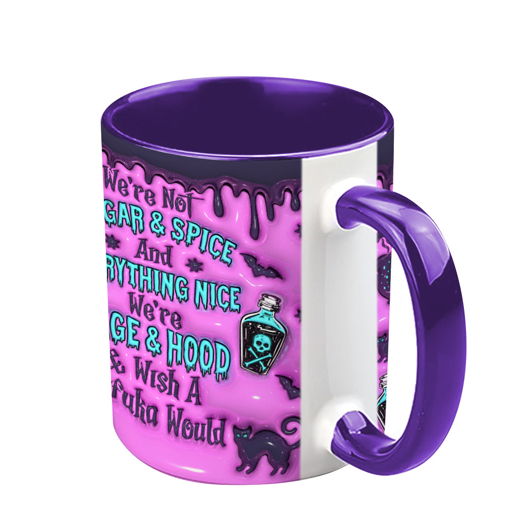 We're Not Sugar And Spice And Everything Nice Witch Best Friends - Personalized Bestie Accent Mug