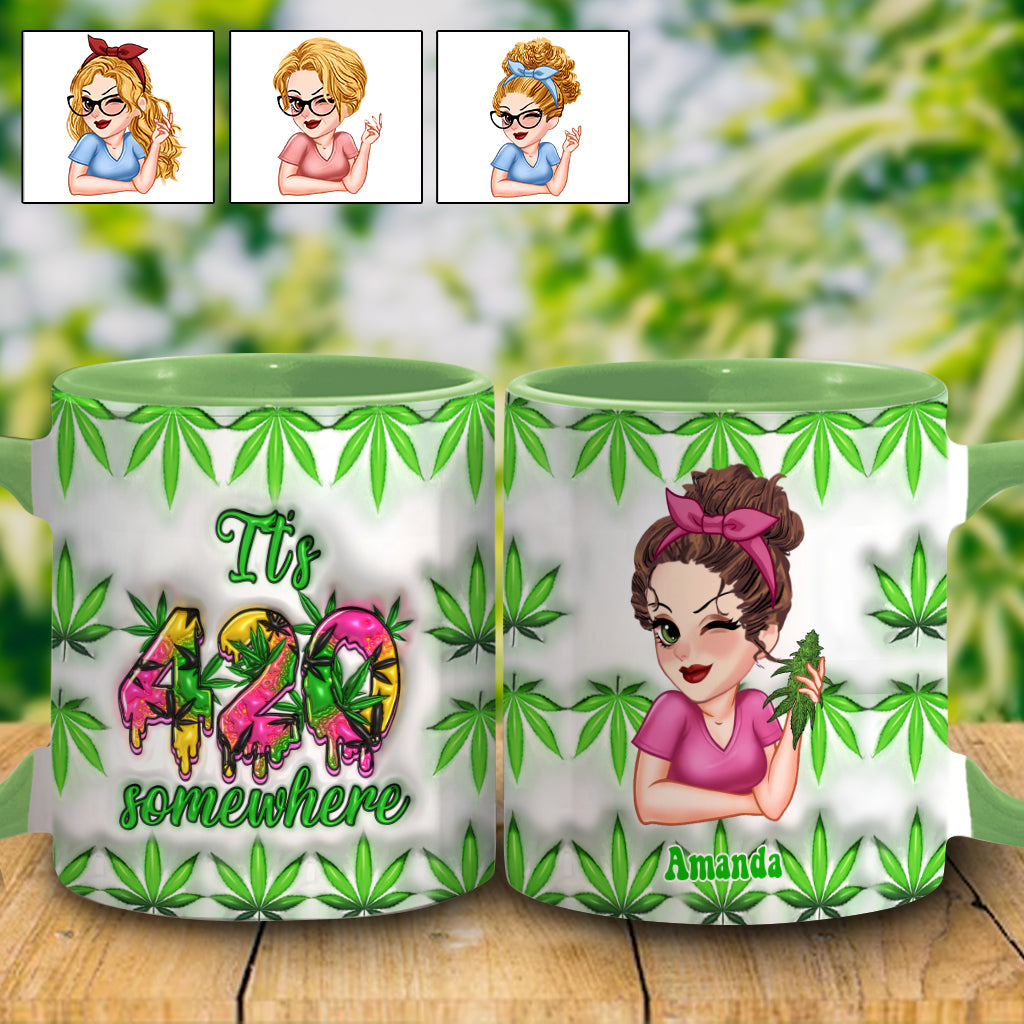 It's 420 Somewhere - Personalized Weed Accent Mug