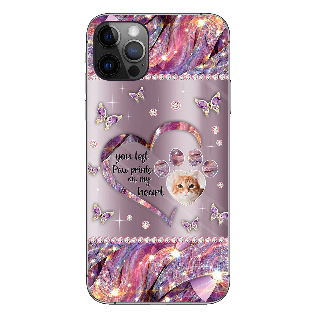 You Left Paw Prints In My Heart - Personalized Dog Phone Case
