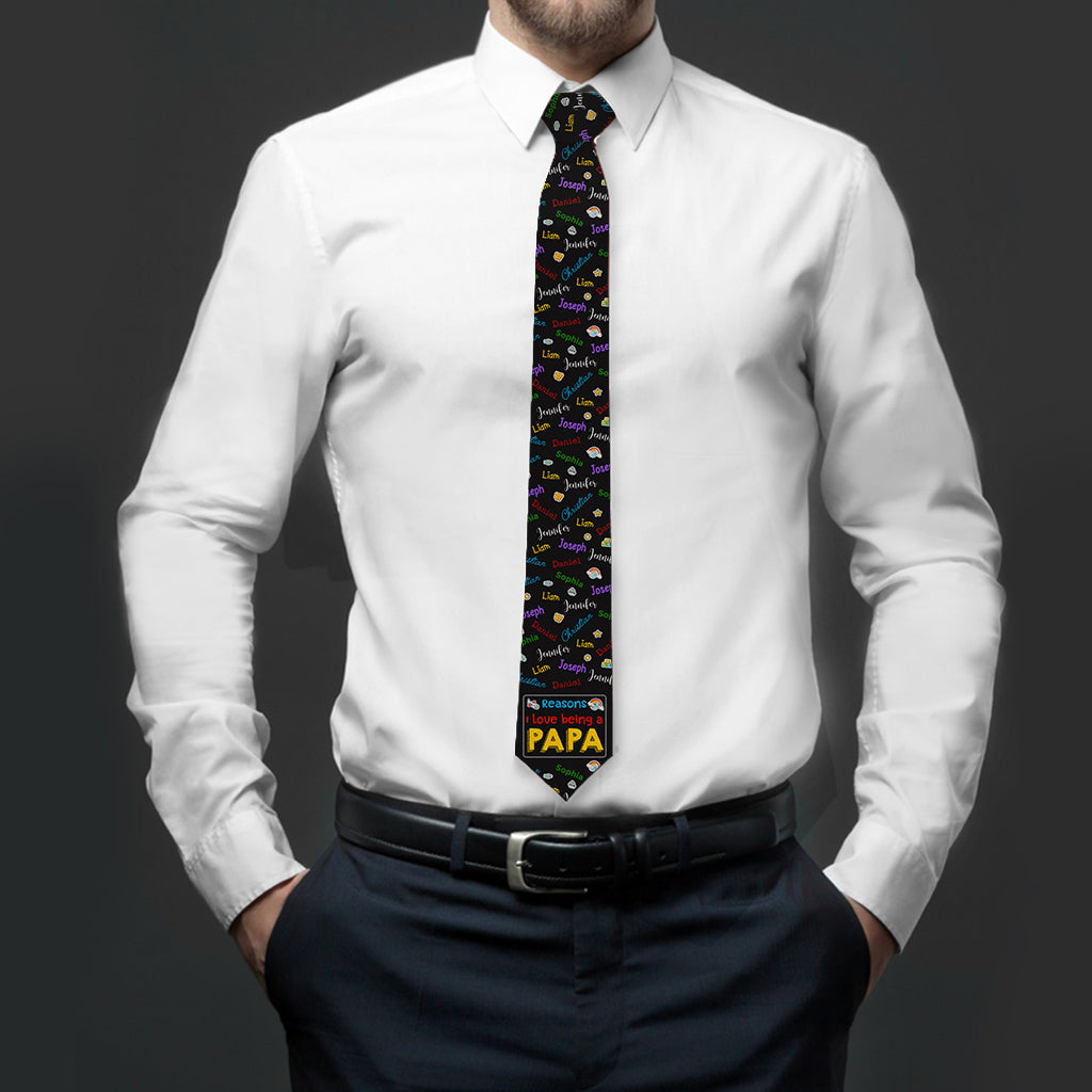 Reasons I Love Being A Grandpa - Personalized Grandpa Necktie