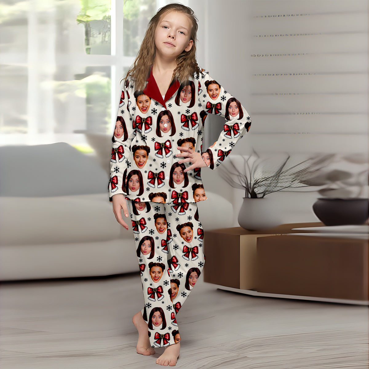 Coquette Besties Christmas - Personalized Bestie Button Down Pajamas