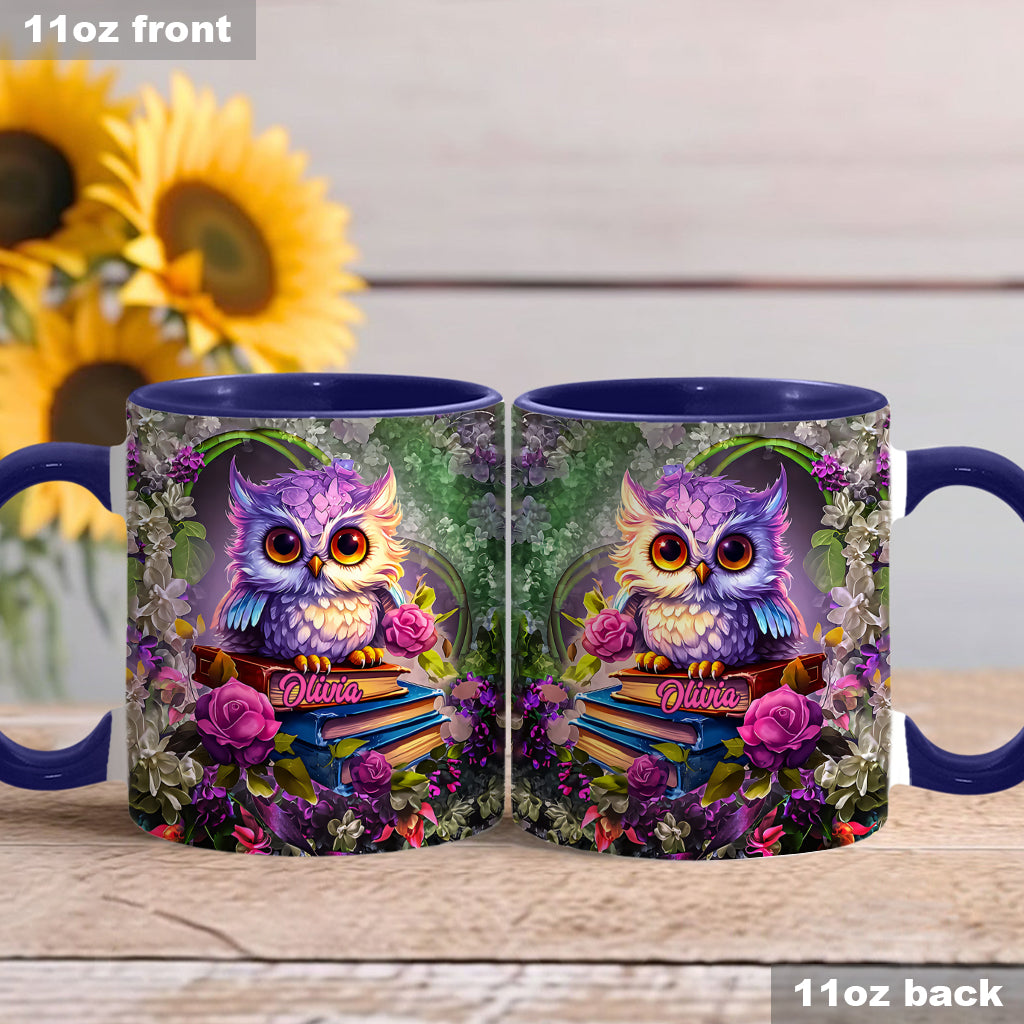 Beautiful Owl Book Lovers - Personalized Book Accent Mug