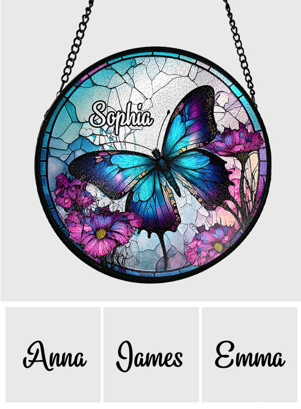 Beautiful Butterfly - Personalized Butterfly Stained Glass Suncatcher