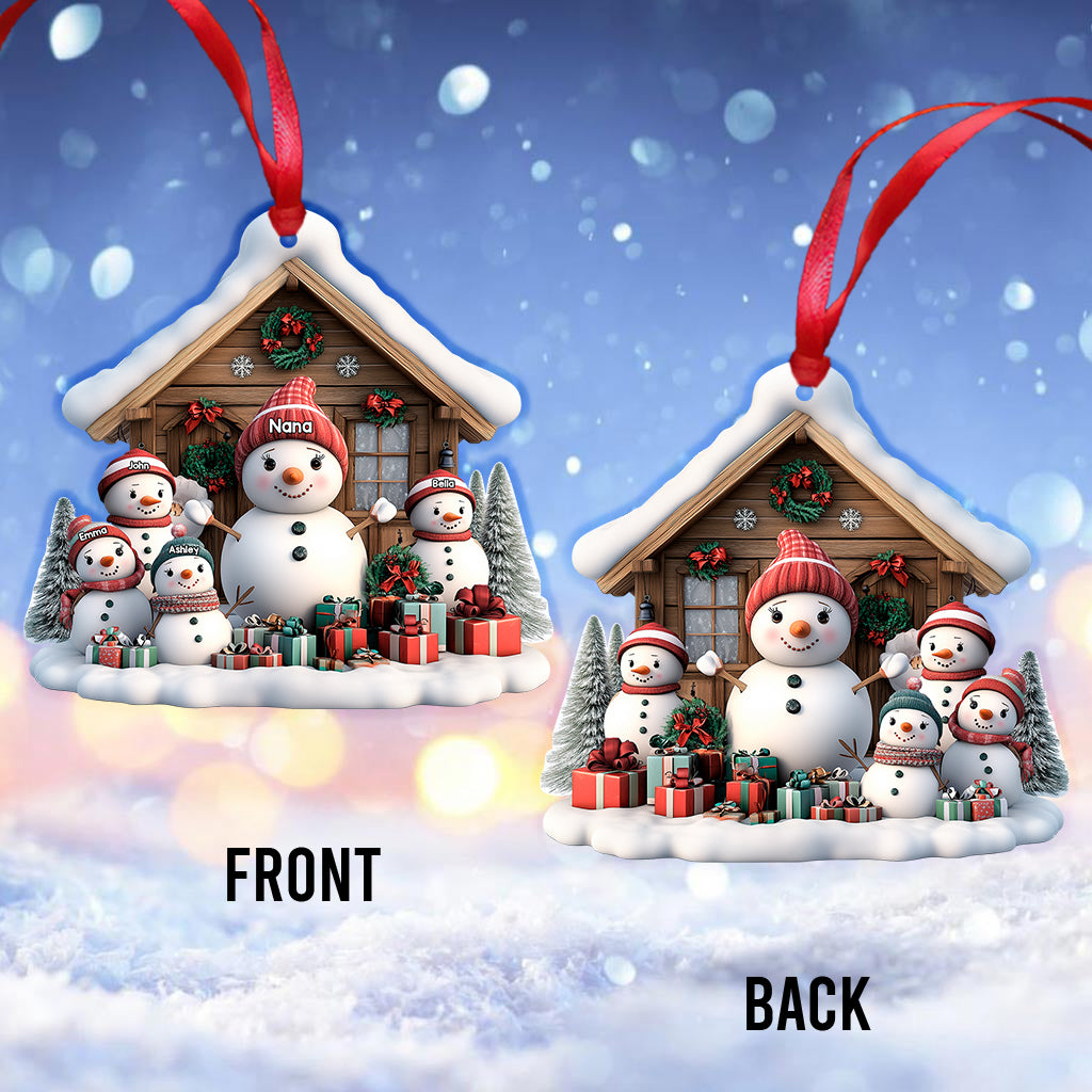 Any Title Cute Snowman Ornament - Personalized Grandma Ornament