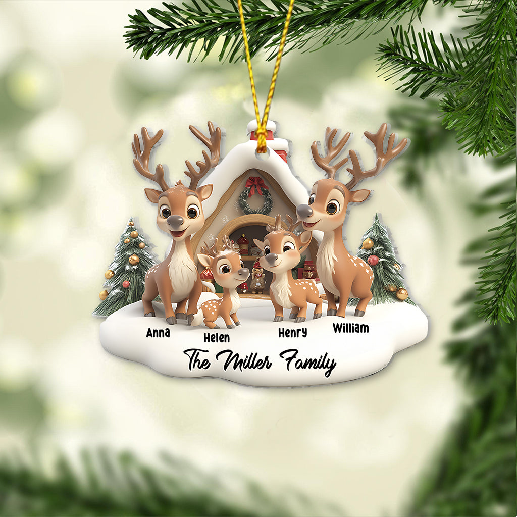 Reindeer Family - Personalized Family Ornament