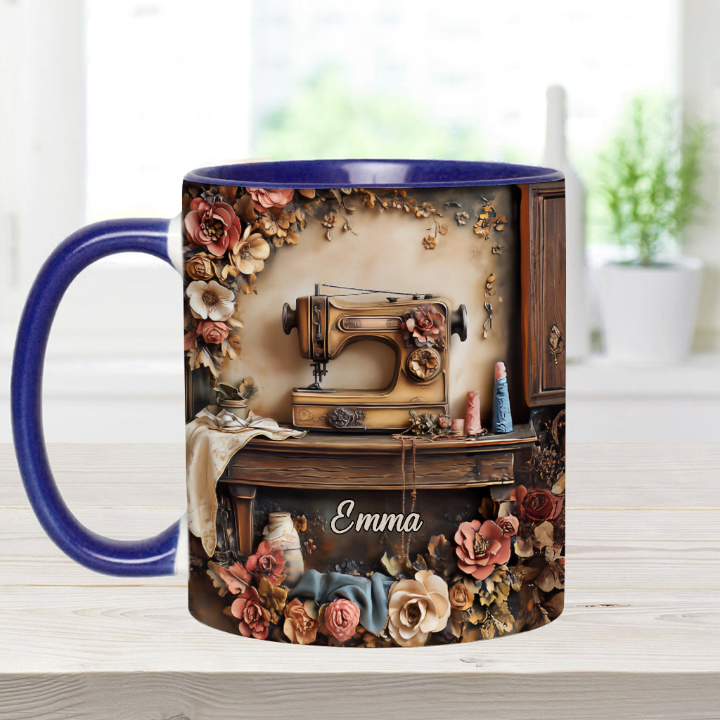 Beautiful Sewing Machine - Personalized Sewing Accent Mug