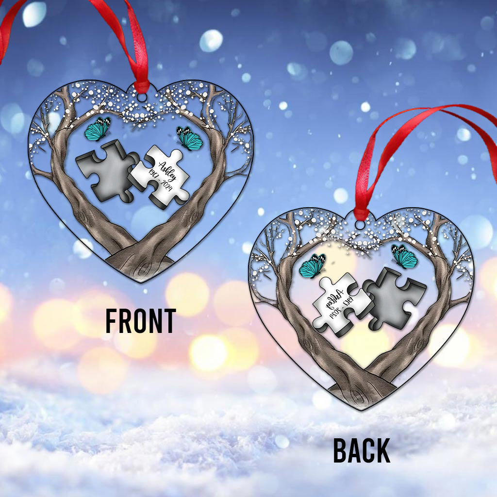 A Piece Of My Heart Lives In Heaven - Personalized Memorial Custom Shaped Ornament