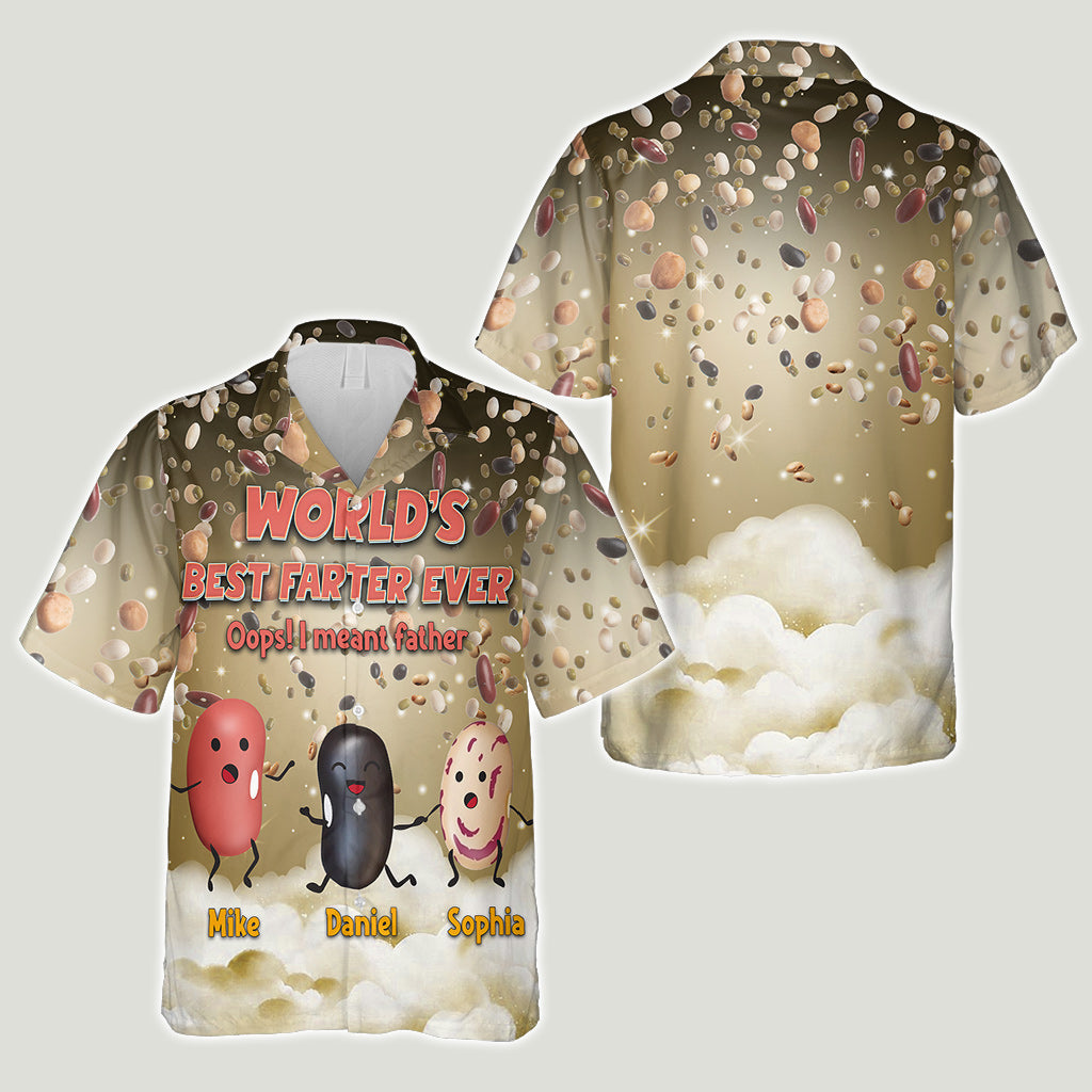 World's Best Farter Funny Bean - Personalized Father Hawaiian Shirt