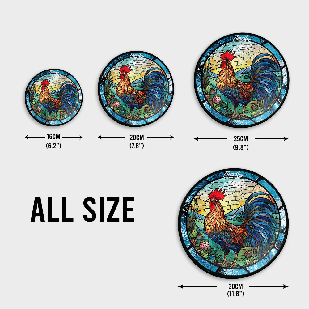 Love Chicken - Personalized Chicken Stained Glass Suncatcher