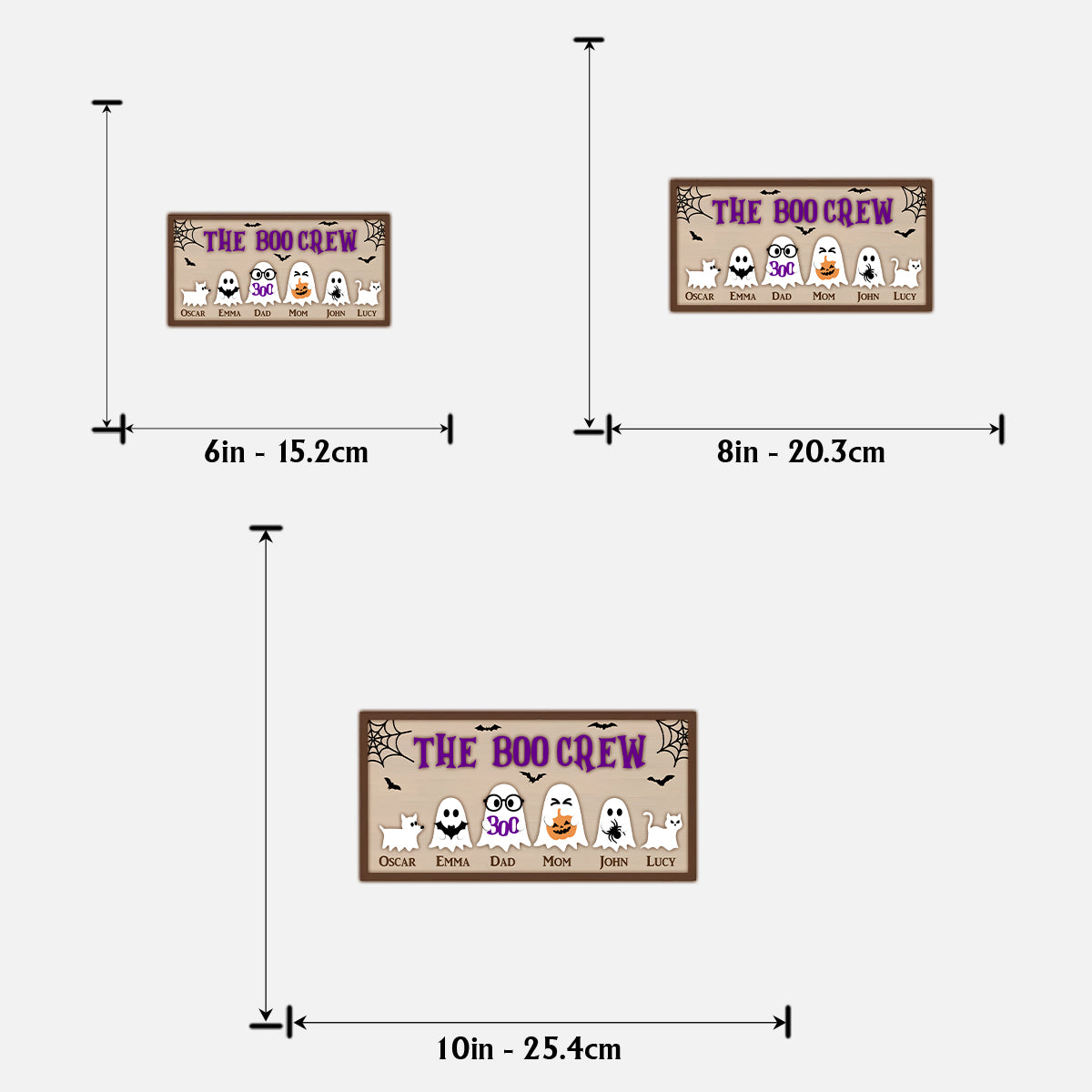 The Boo Crew - Personalized Family 2 Layered Wood Sign / Wood Plaque