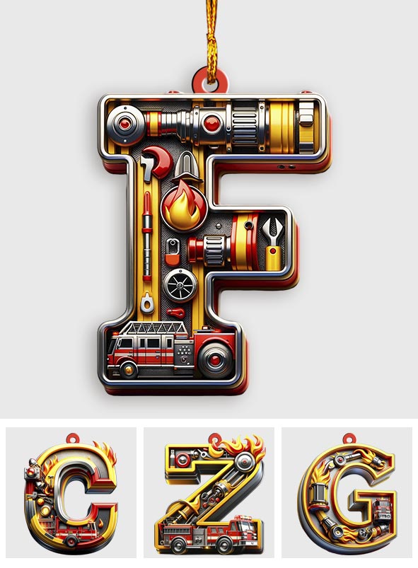 Ohana Custom Alphabet - Personalized Firefighter Ornament