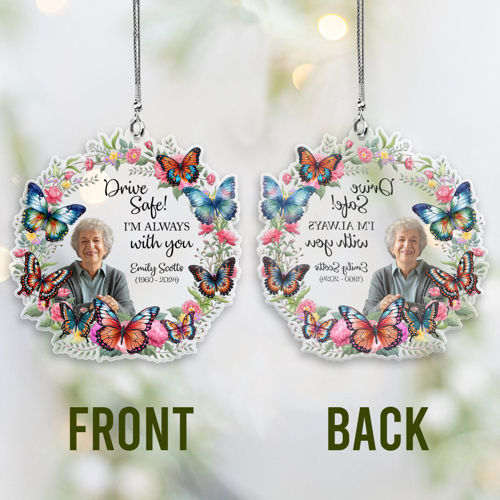 Your Wings Were Ready But Our Hearts Were Not - Personalized Memorial Transparent Car Ornament