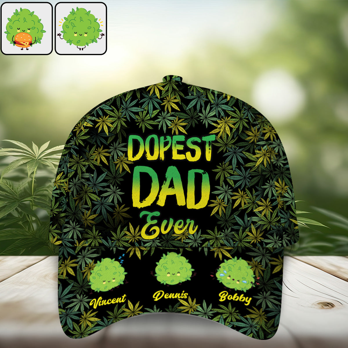 Dopest Dad Ever - Personalized Weed Classic Cap