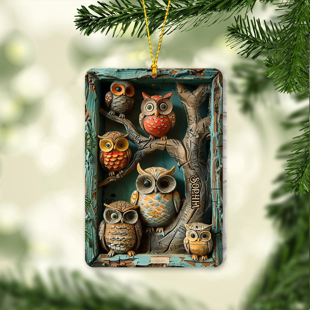 Vintage Owl - Personalized Owl Ornament