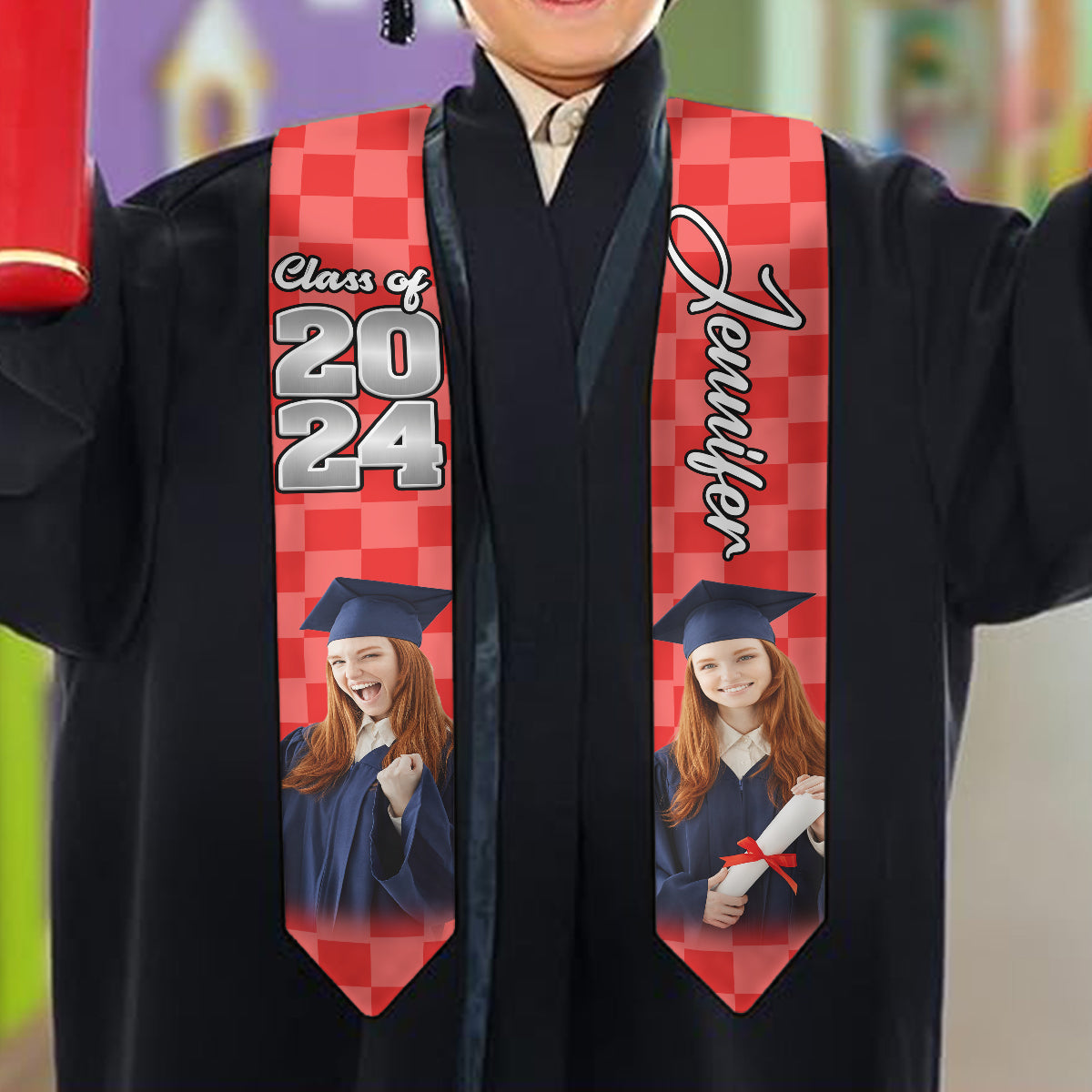 Photo Custom Graduation Stole Sash - Personalized Graduation Graduation Stole