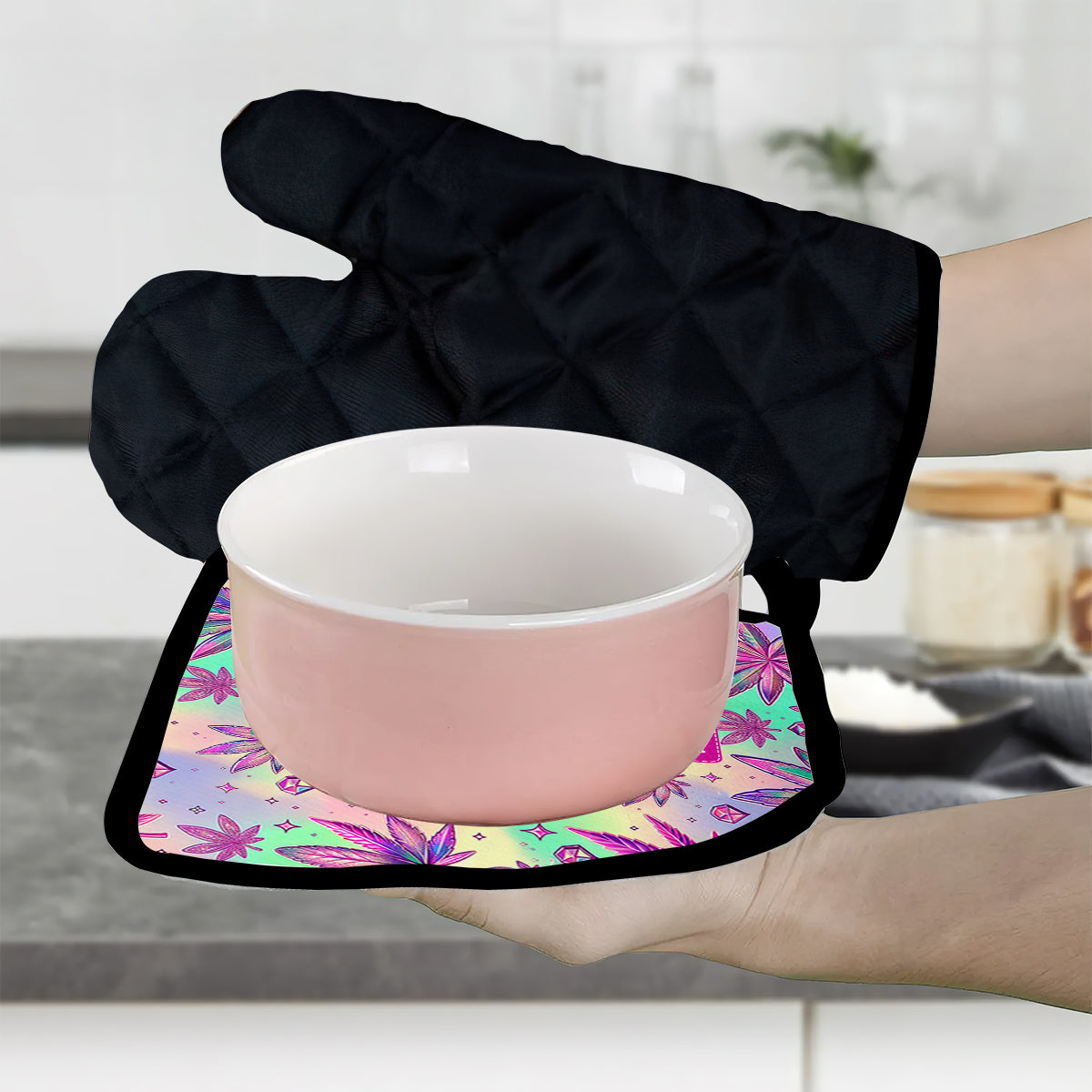 The Food Has Weed In It - Personalized Weed Oven Mitts & Pot Holder Set
