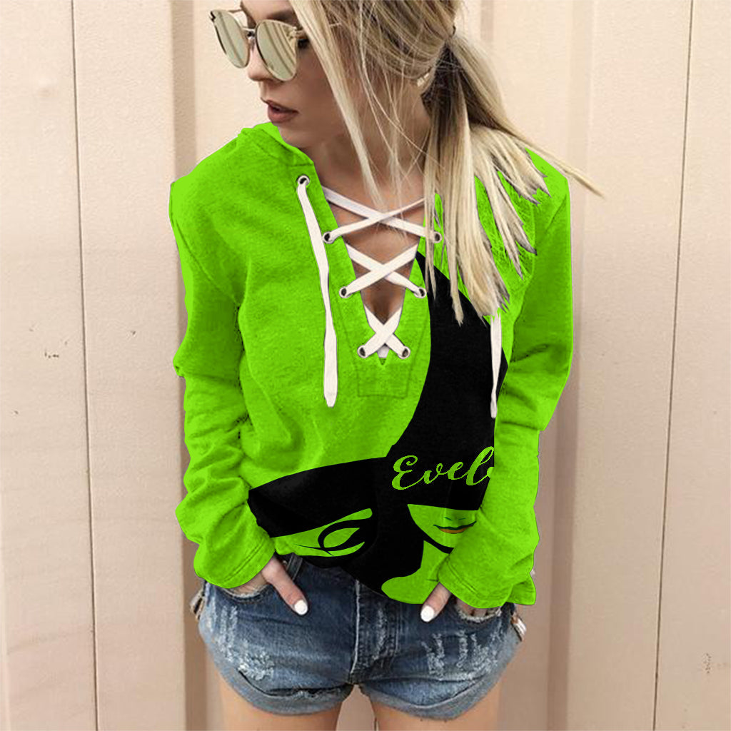 Green Witch - Personalized Witch Off Shoulder Long Sleeve Dress