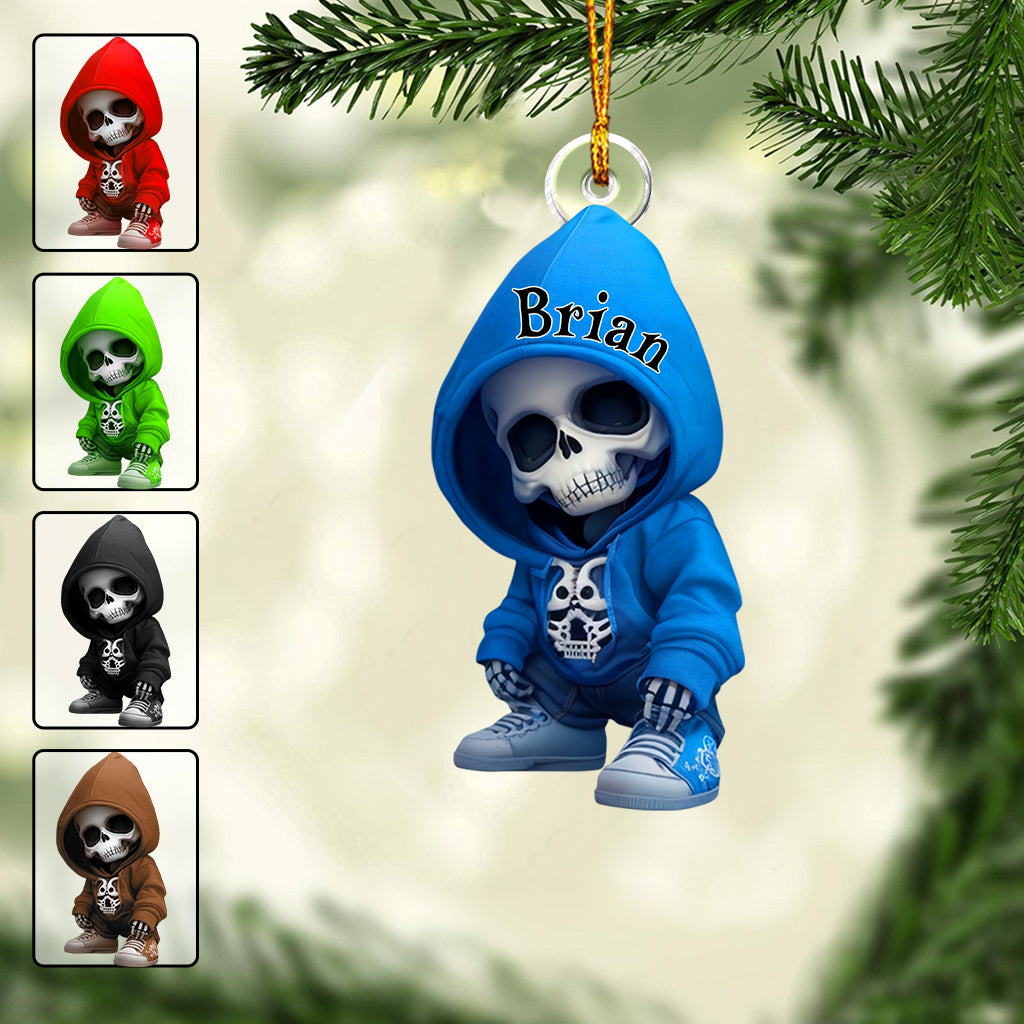 Stylish Skeleton - Personalized Skull Custom Shaped Ornament
