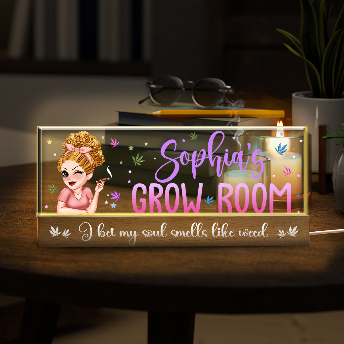 Grow Room Plaque - Personalized Weed Custom LED Night Light