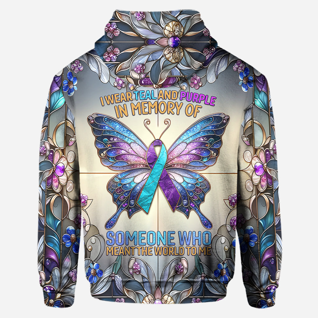 I Wear Teal And Purple - Personalized Suicide Prevention Hoodie and Leggings