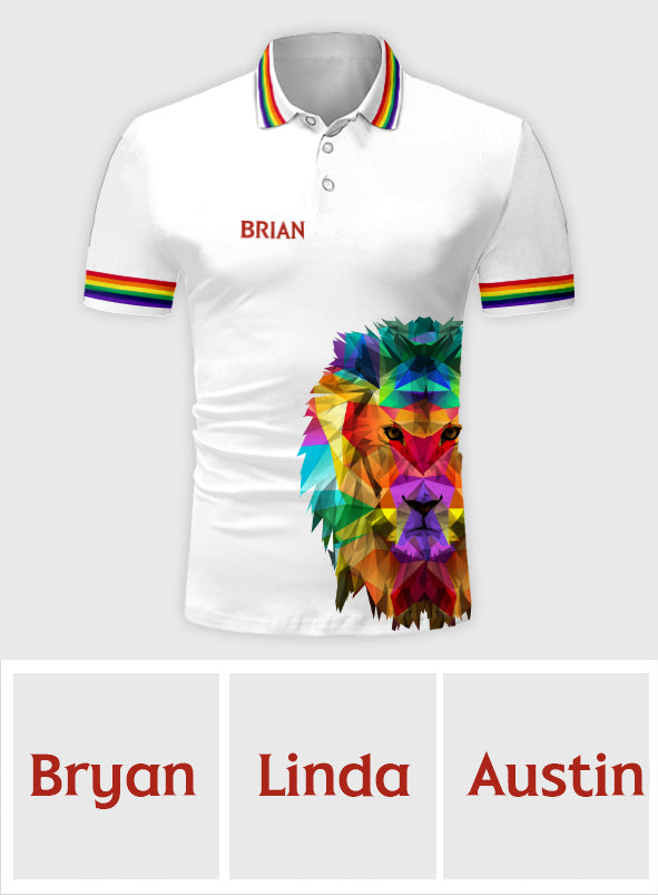 LGBT Pride Month Lion This Is Me - Personalized LGBT Support Polo Shirt
