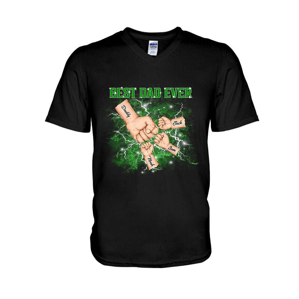Bootleg Father & Kids Fist Bump - Personalized Father T-shirt And Hoodie