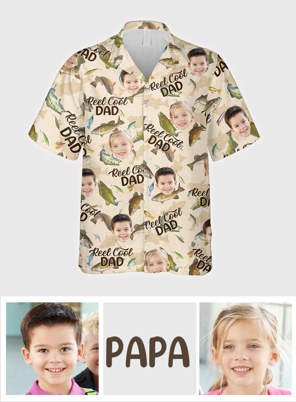Reel Cool Dad - Personalized Fishing Hawaiian Shirt