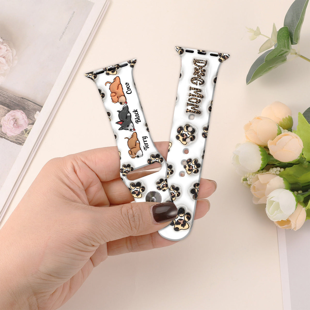 Baby Highland Cow Western Style - Personalized Dog Apple Watch Band