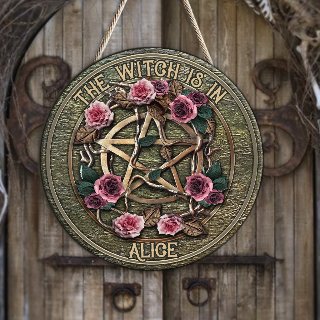 Mystical Witch Ancient Roses - Personalized Witch Custom Shaped Wood Sign