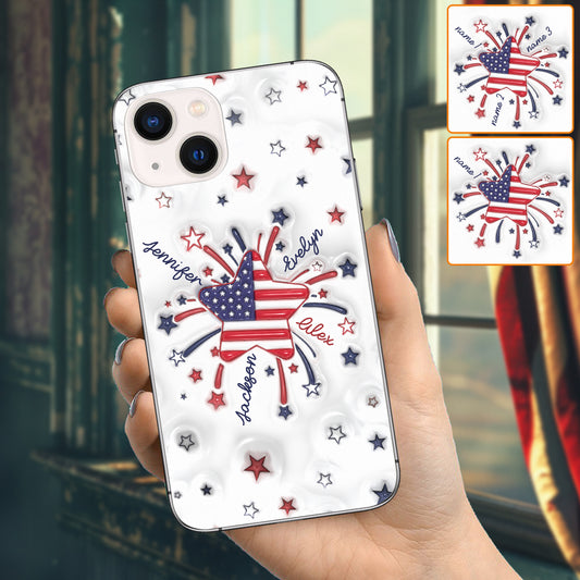 Grandma's Little Star 4th Of July - Personalized Grandma Phone Case