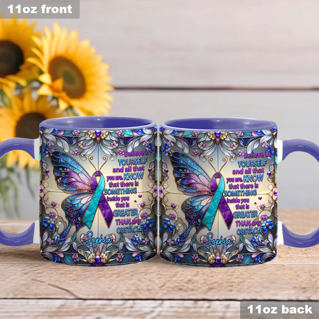 Believe In Yourself And All That You Are - Personalized Suicide Prevention Accent Mug