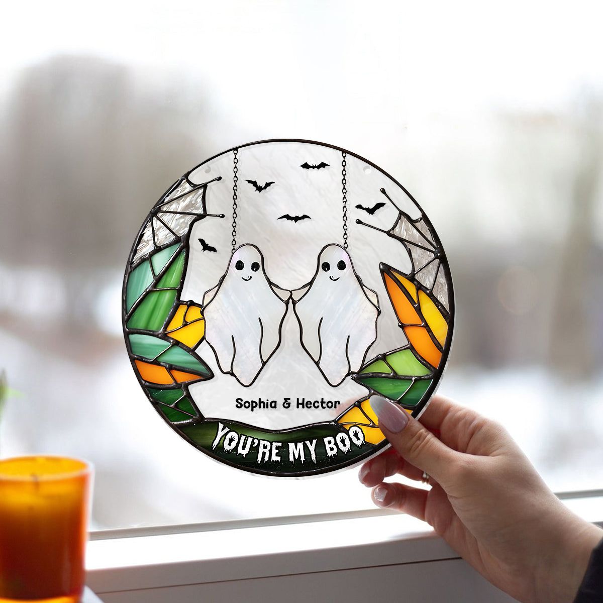 You Are My Boo - Personalized Couple Window Hanging Suncatcher Ornament
