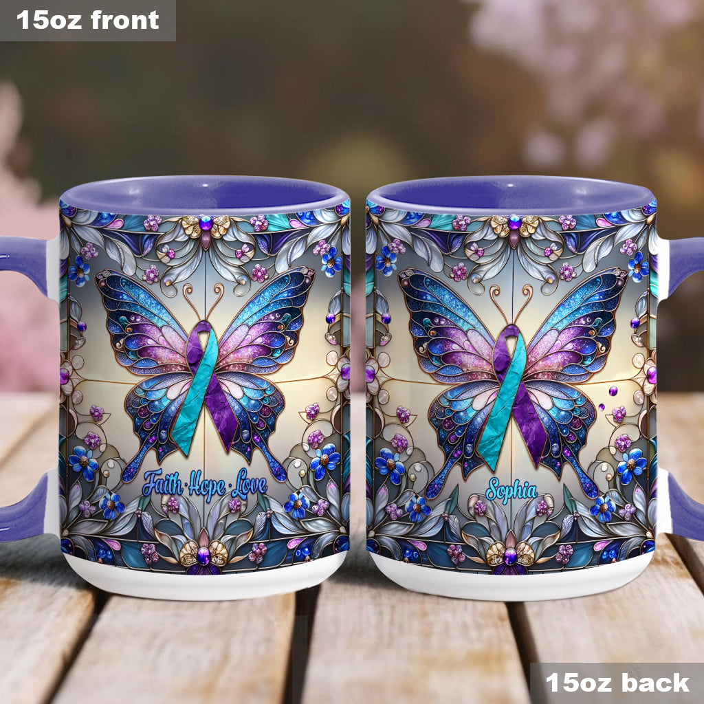 Faith Hope Love - Personalized Suicide Prevention Accent Mug