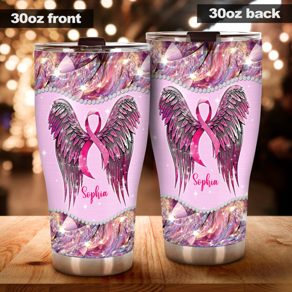 Spread The Hope Find The Cure - Personalized Breast Cancer Awareness Tumbler