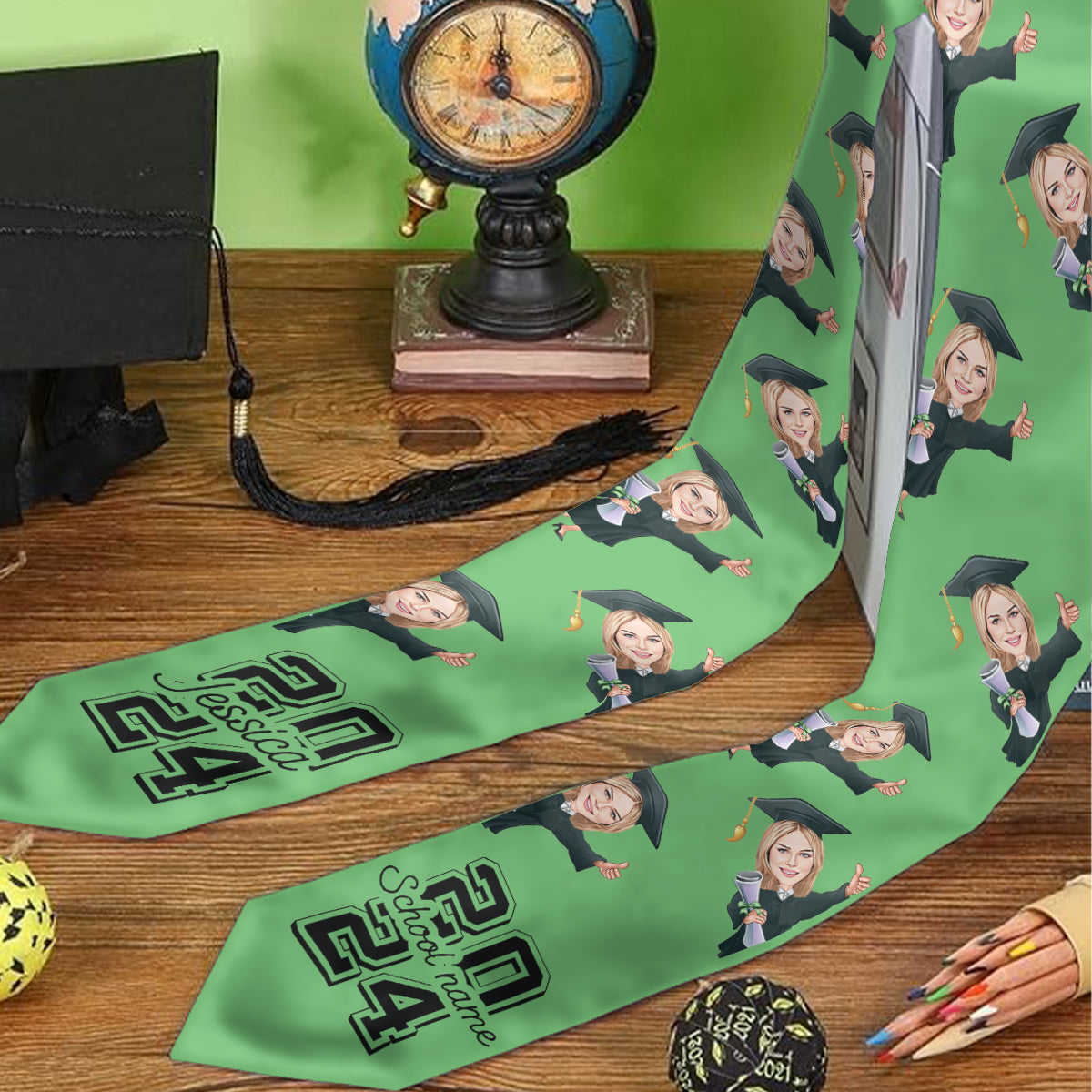 Caricature Funny Character - Personalized Graduation Graduation Stole