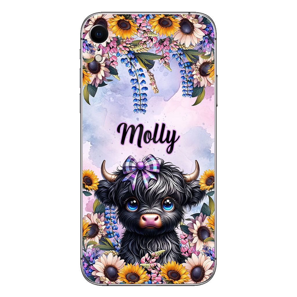 Cute Little Highland Cow - Personalized Phone Case