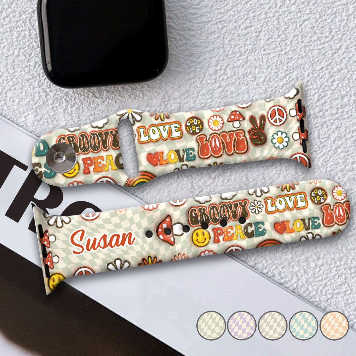 Hippie Soul Retro Multi Style - Personalized Hippie Apple Watch Band