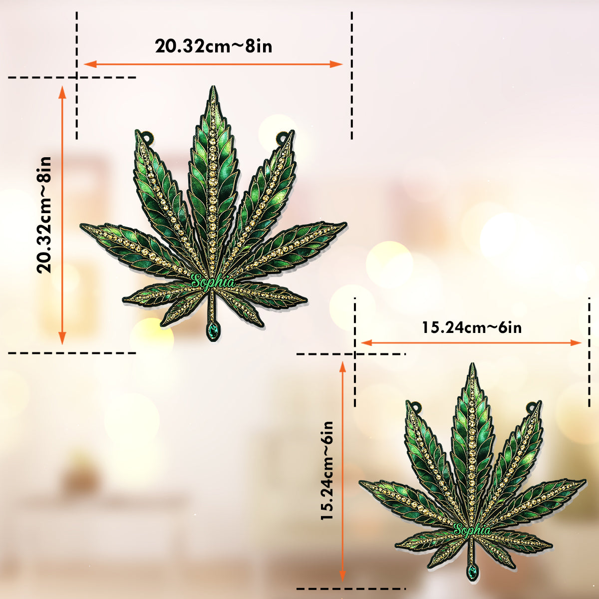 Beautiful Canabis - Personalized Weed Window Hanging Suncatcher Ornament