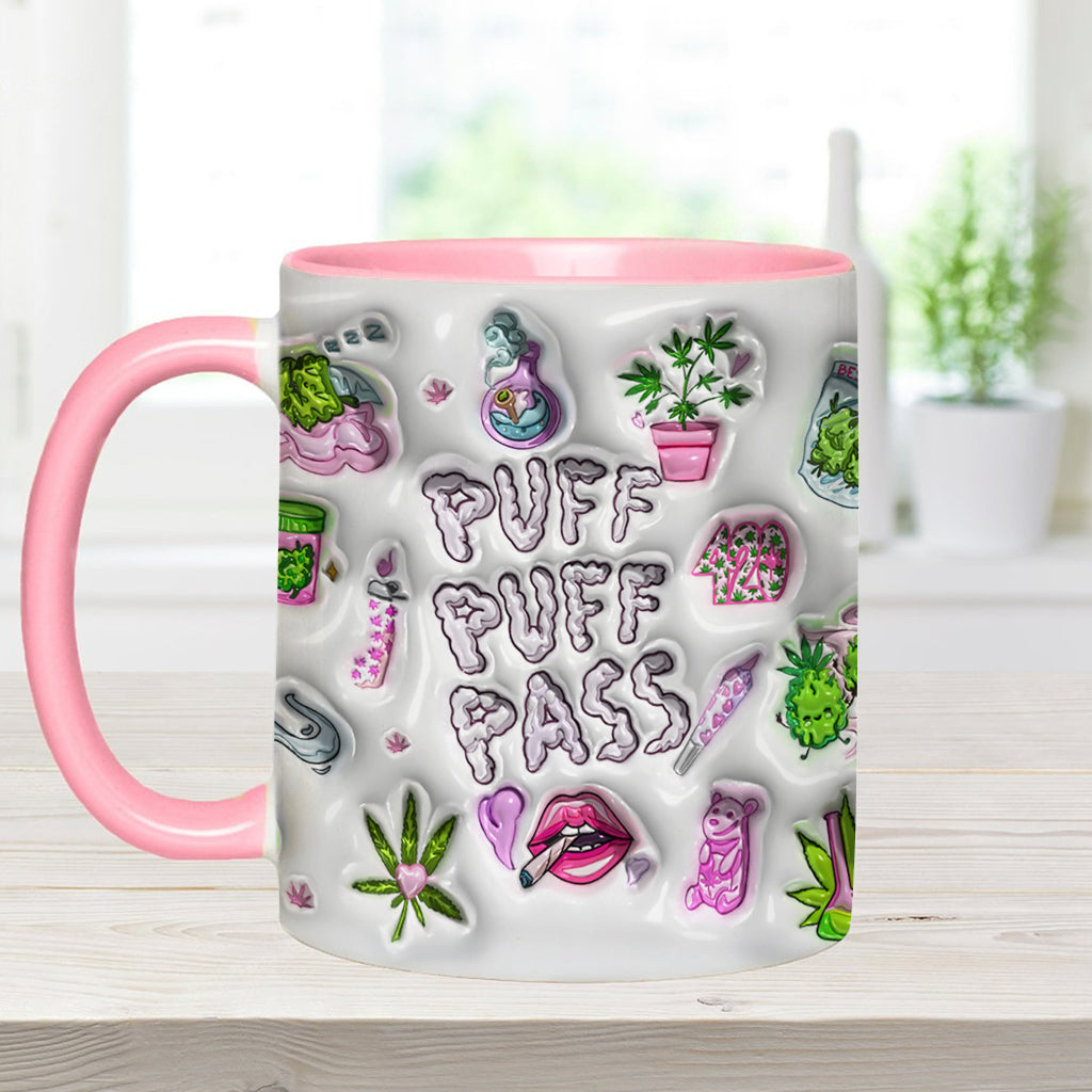 Puff Puff Pass Inflated 3D - Personalized Weed Accent Mug