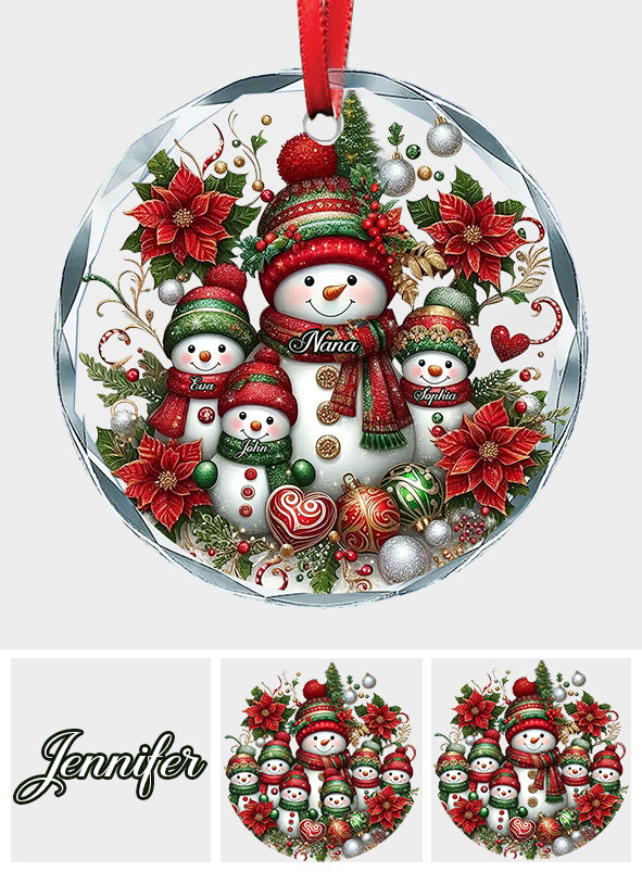 Blessed To Be Called Nana Grandma Gigi - Personalized Grandma Round Shaped Glass Ornament