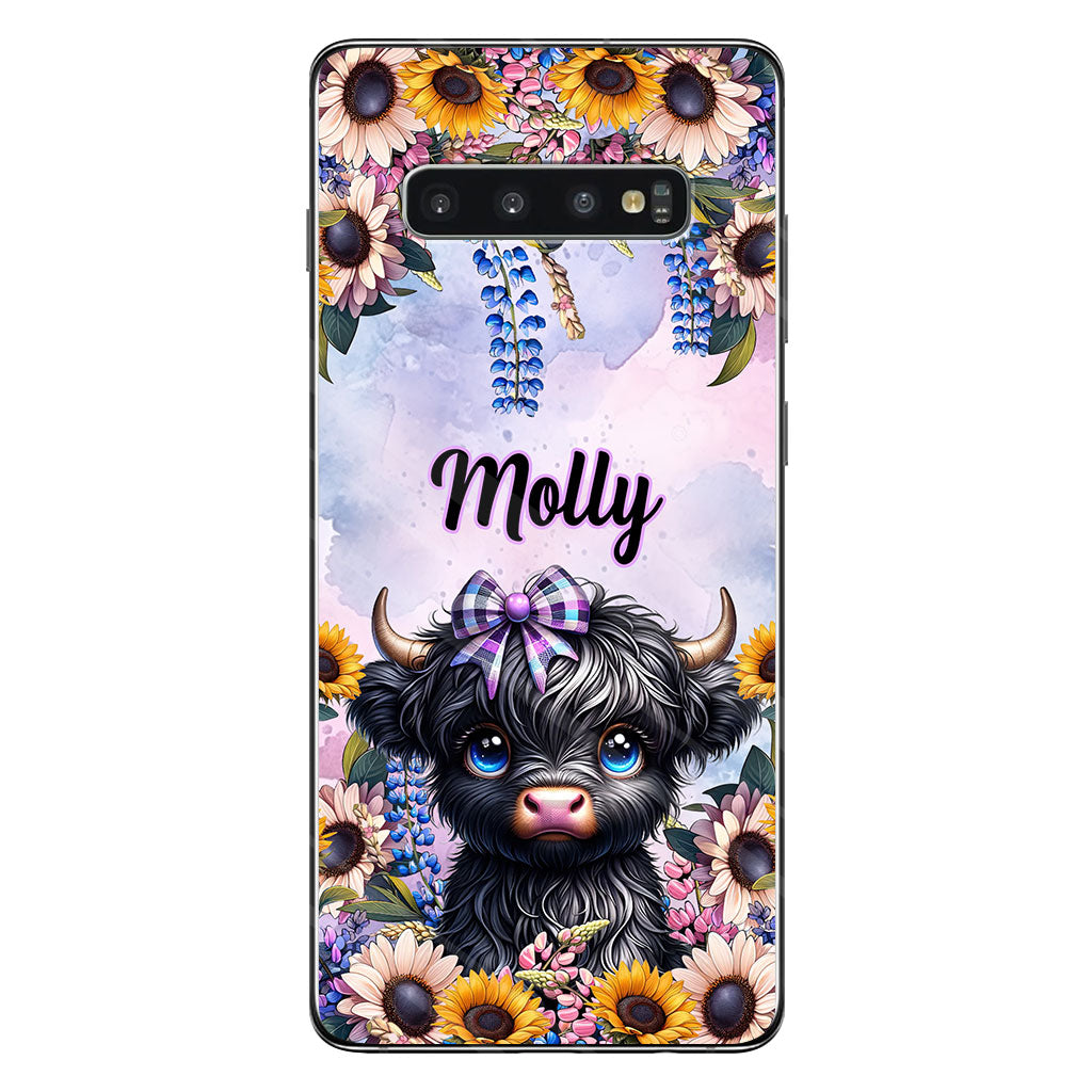 Cute Little Highland Cow - Personalized Phone Case