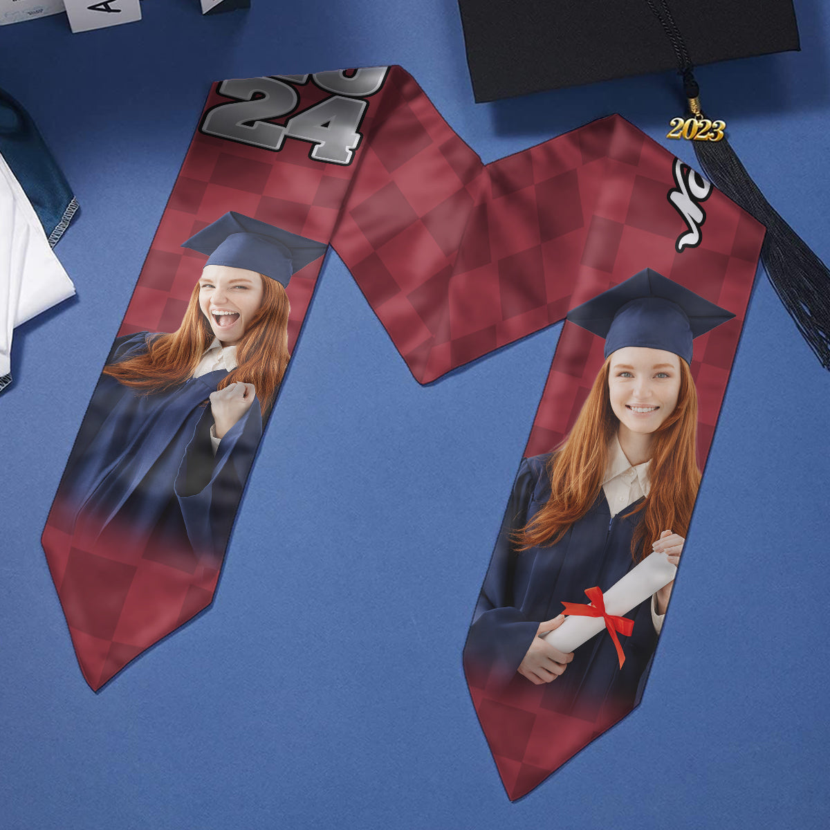Photo Custom Graduation Stole Sash - Personalized Graduation Graduation Stole