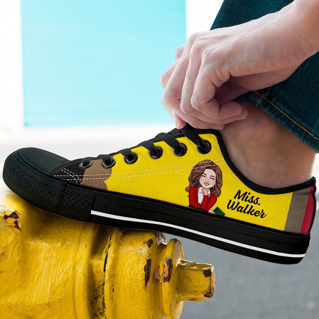 Teacher's Pencil - Personalized Teacher Low Top Shoes