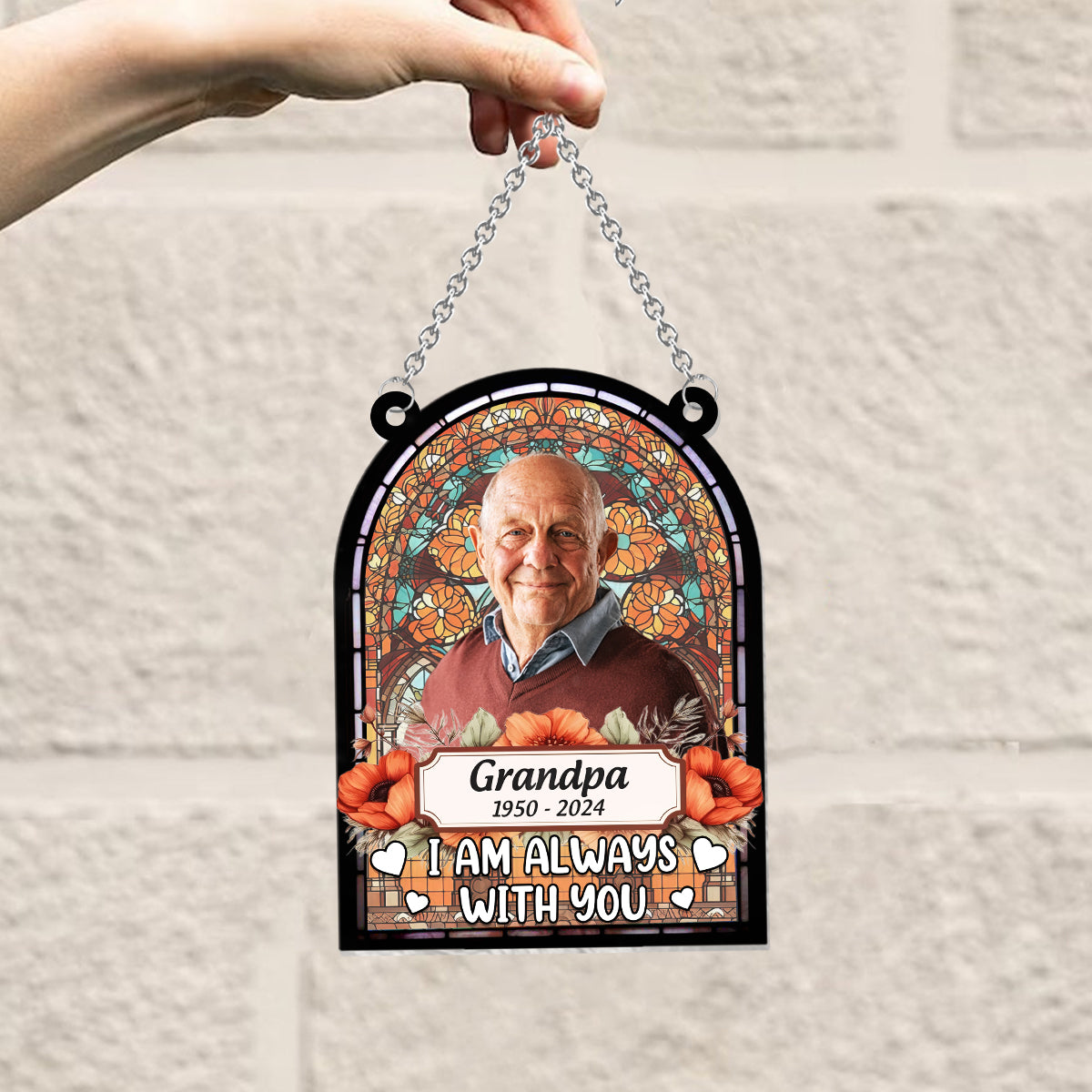 I'm Always With You - Personalized Memorial Window Hanging Suncatcher Ornament