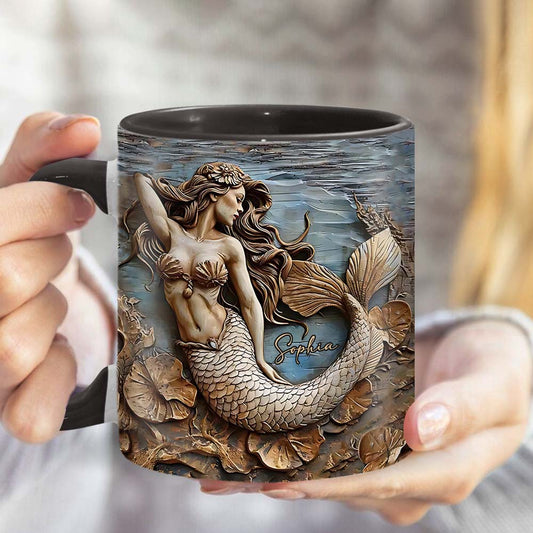 Beautiful Mermaid - Personalized Mermaid Accent Mug