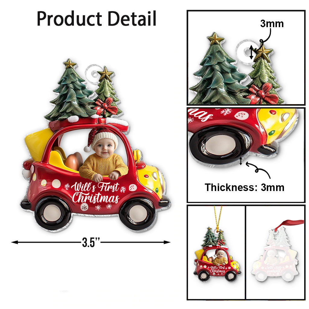 Baby's First Christmas - Personalized Newborn Transparent Ornament