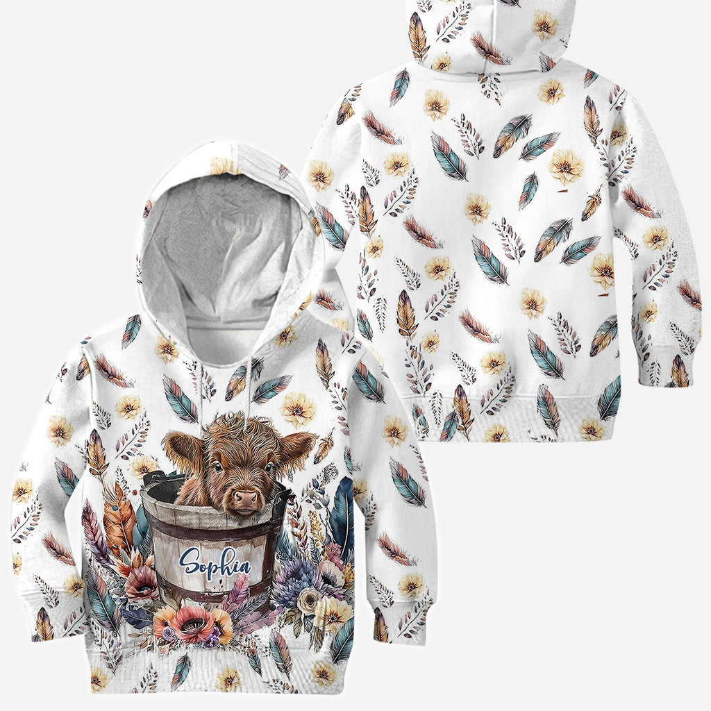 Baby Highland Cow In a Bucket - Personalized All Over Shirt